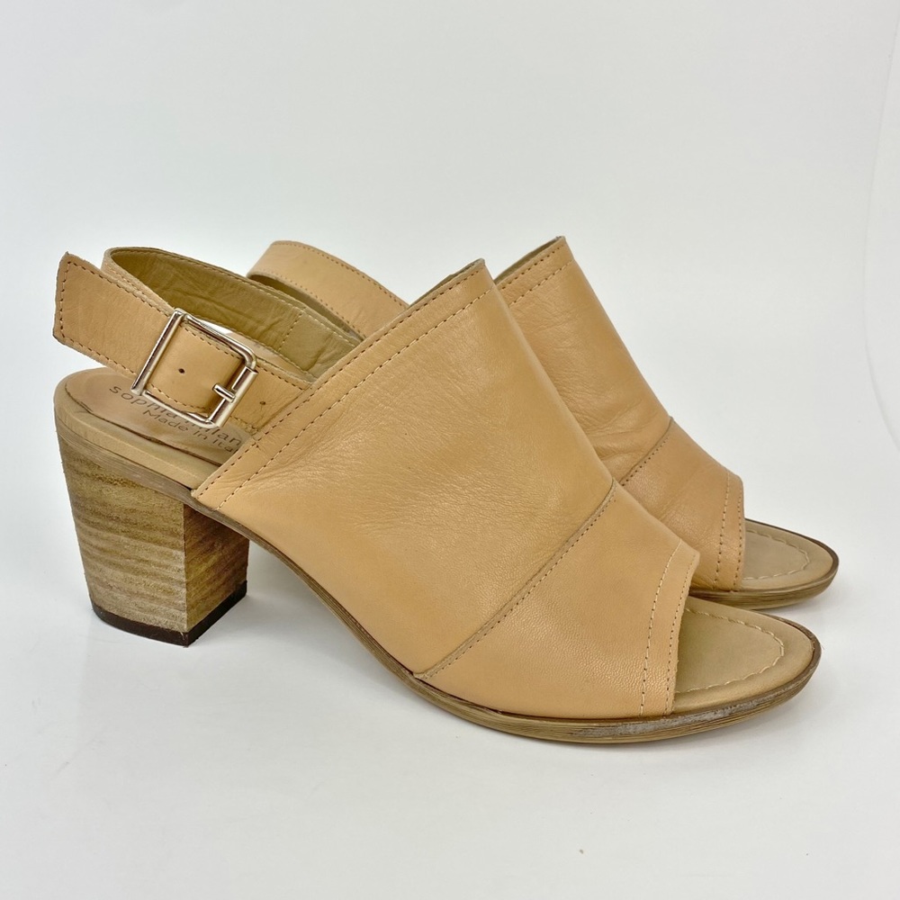 SOLD! Sophia Milano Italy Slingback Block Heel Sandals - Picture 3 of 10